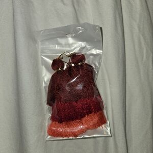 Red and Orange Tassel Earrings